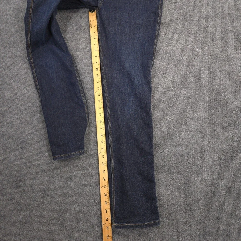 DU/ER Fleece Lined Jeans Mens 32X32 Blue Tapered 5 Pocket Flex Dark Wash Denim
